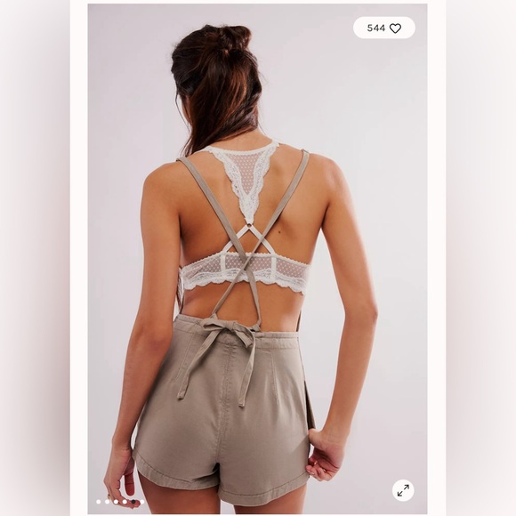 Free People Tough Love Shortalls Laurel Oak - Picture 3 of 8